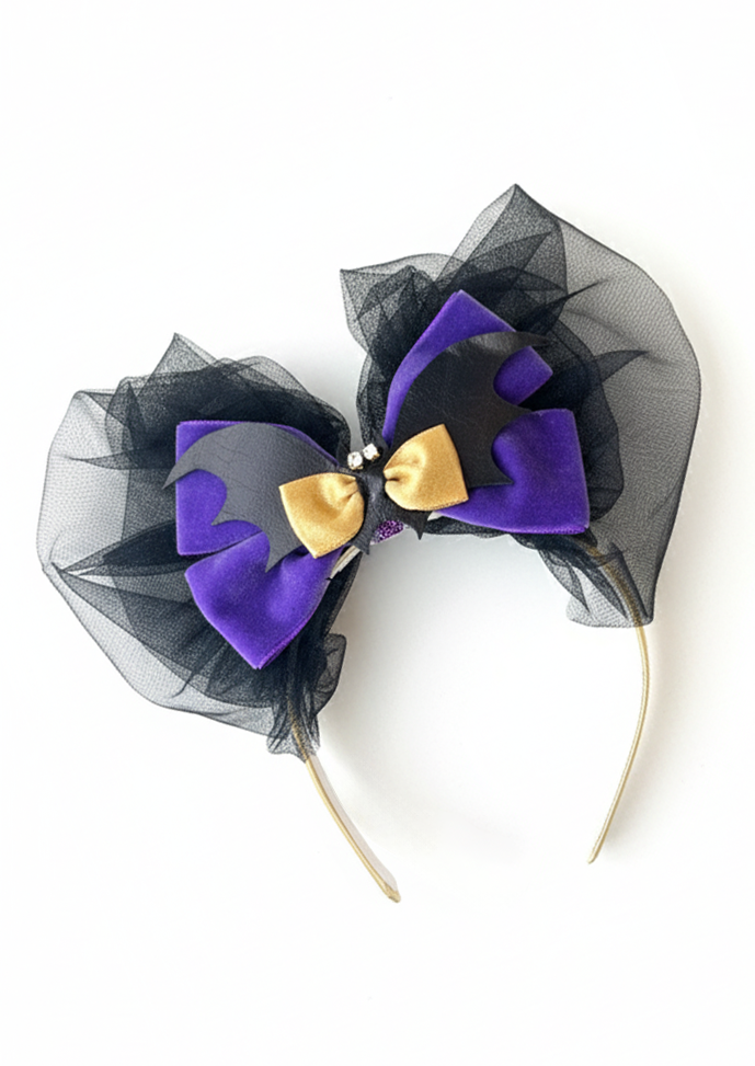 Baby Girls Genuine Leather Silk Hairband with Velvet bow
