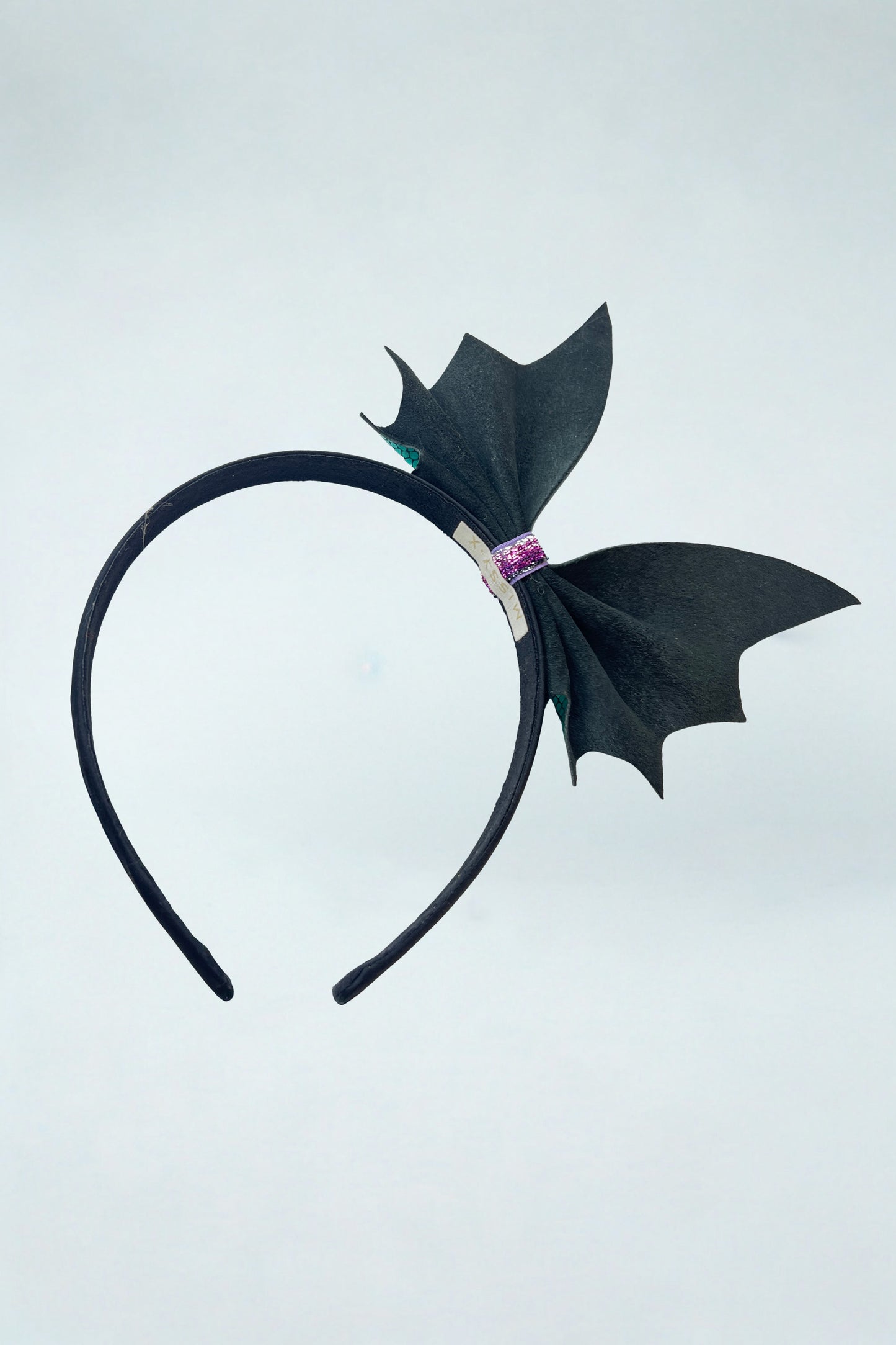 Baby Girls Leather Bat-wing Hairband Emerald Green