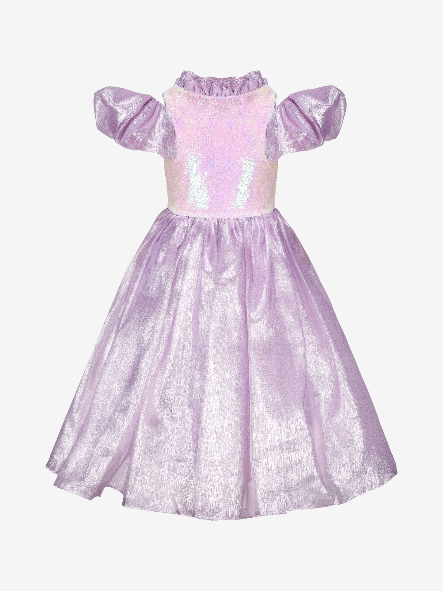 Girls Ariel Sequin Organza Dress In Lavender