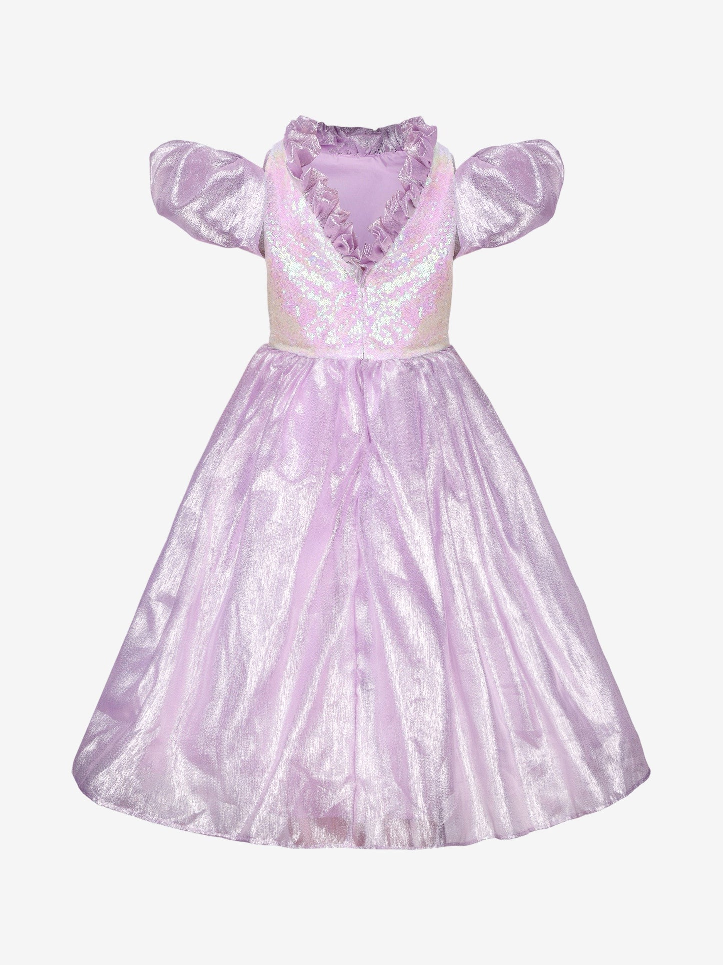 Girls Ariel Sequin Organza Dress In Lavender
