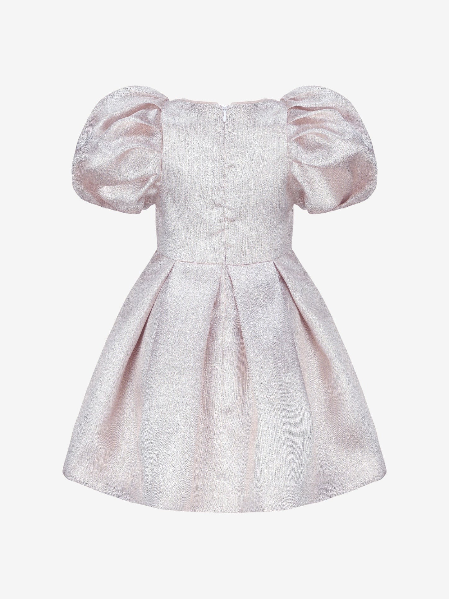 Girls Aurora Puff Sleeve Dress With Pearls