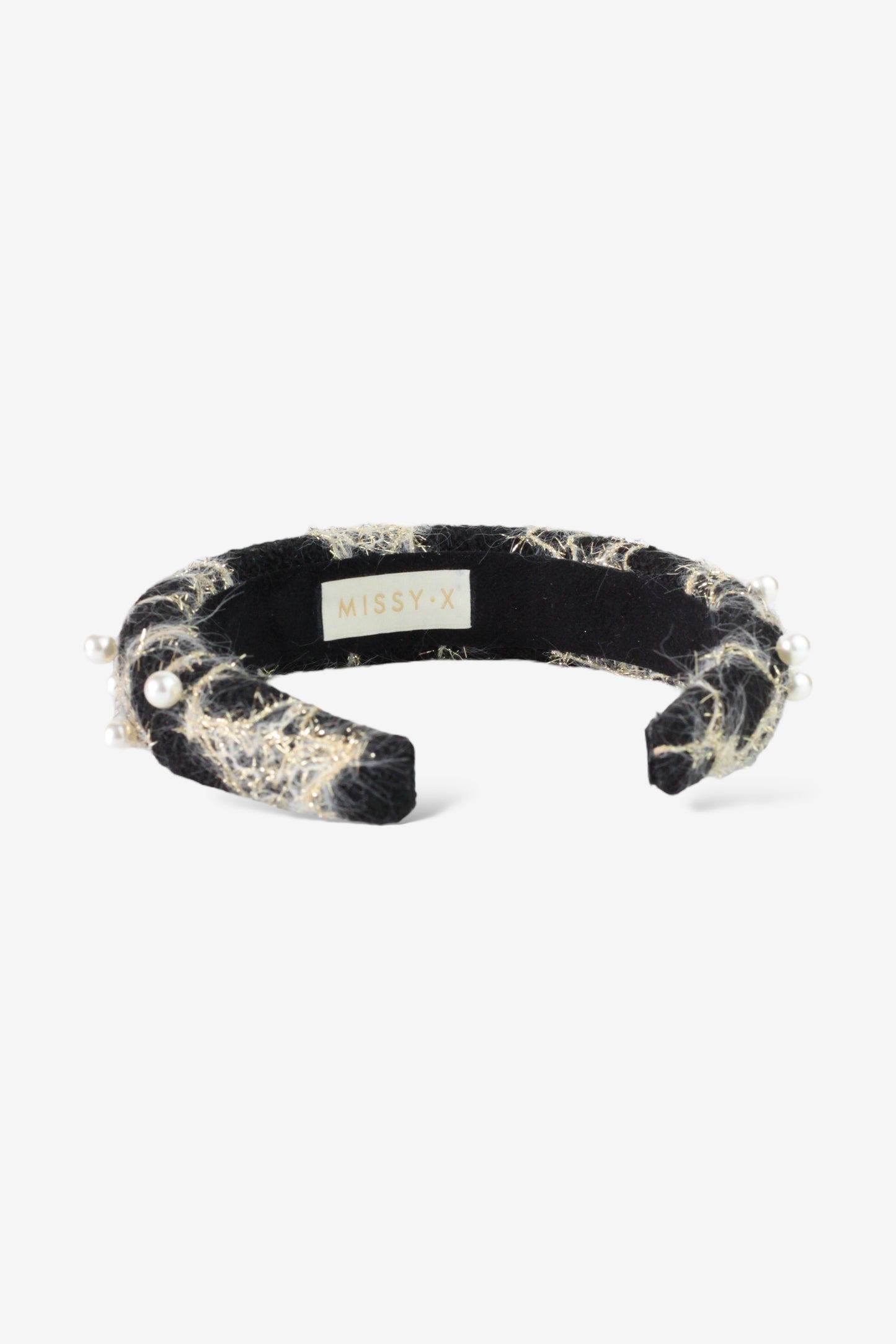 Girls Sonata Pearl Tweed Black Hairband