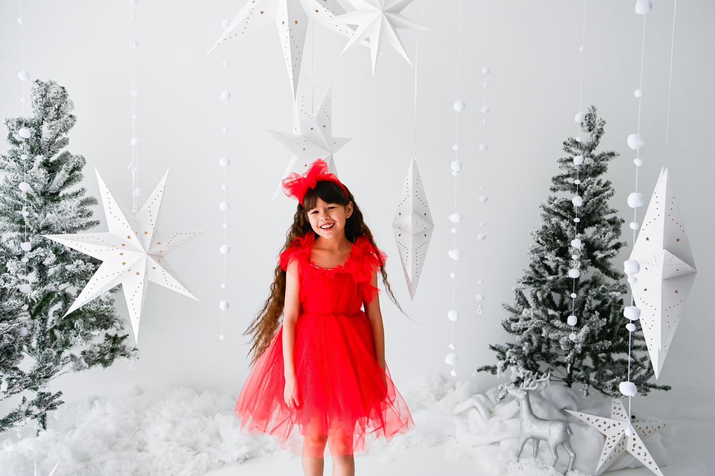 Girls Red Tutu Dress With Crystal Chain