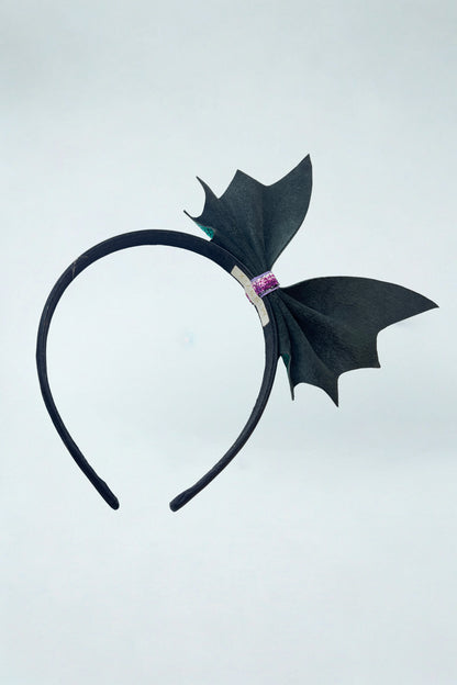 Baby Girls Leather Bat-wing Hairband Emerald Green