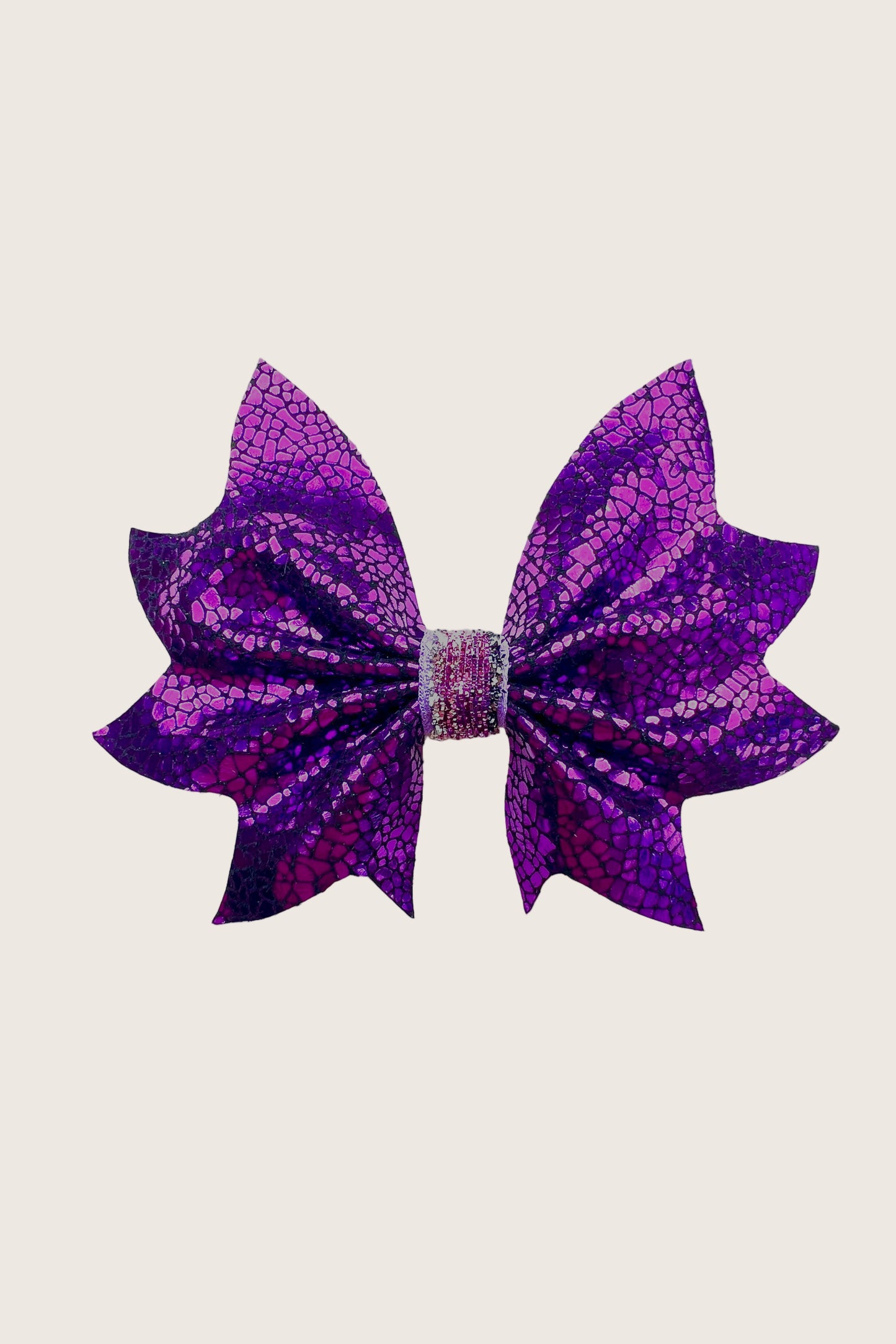 Girls Leather Butterfly Hair Clip Rumi Purple