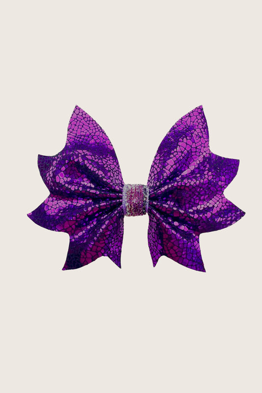Girls Leather Hair Clip Rumi Purple
