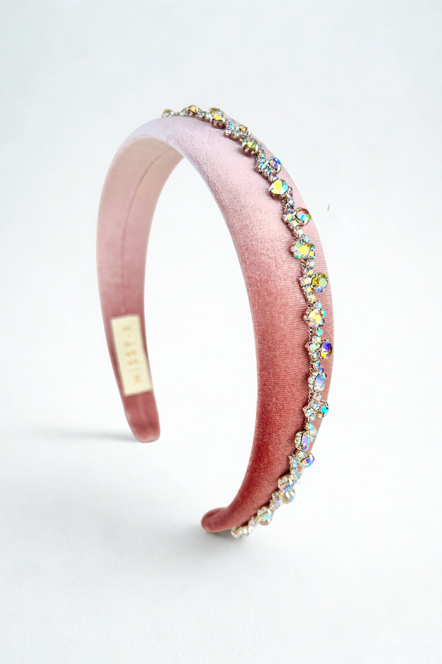 Girls Velvet Crystal Pink Hairband