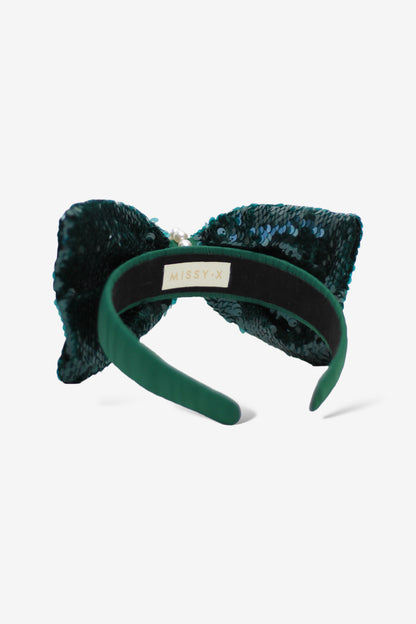 Girls Pearl Green Hairband