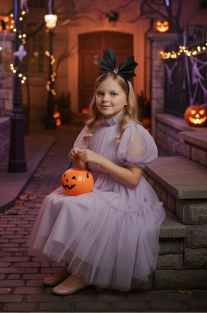 Girls Leather Bat-wing Crystal Hairband  Rumi Purple