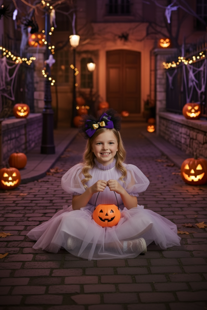 Baby Girls Genuine Leather Silk Hairband with Velvet bow