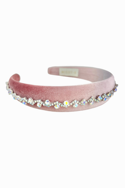 Girls accessories Velvet Crystal Pink Hairband