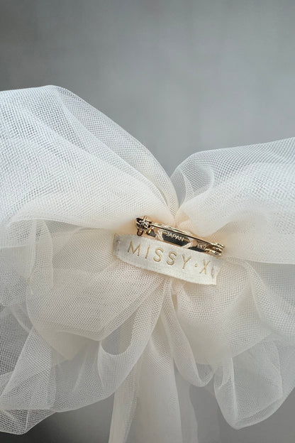 Girls Bishop Tulle Long Sleeve Lace Dress With Detachable Brooch