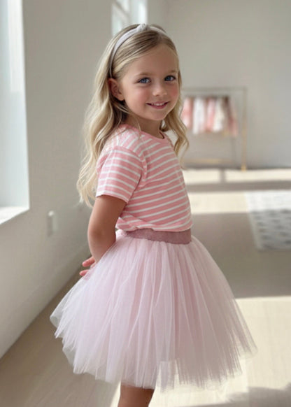 Girls Cartwheel Airy Unlined Tutu Skirt Baby Pink