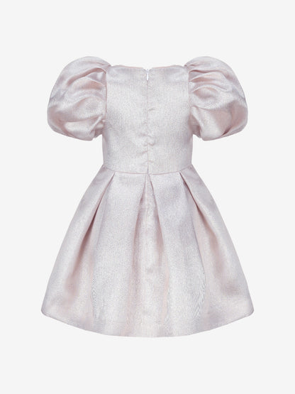 Girls Aurora Puff Sleeve Dress With Pearls