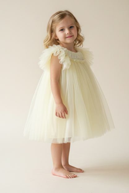 Baby Girls Yellow Tulle Sequin Dress