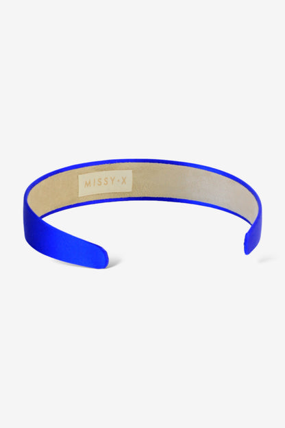 Girls Crystal Mulberry Silk Hairband Klein Blue