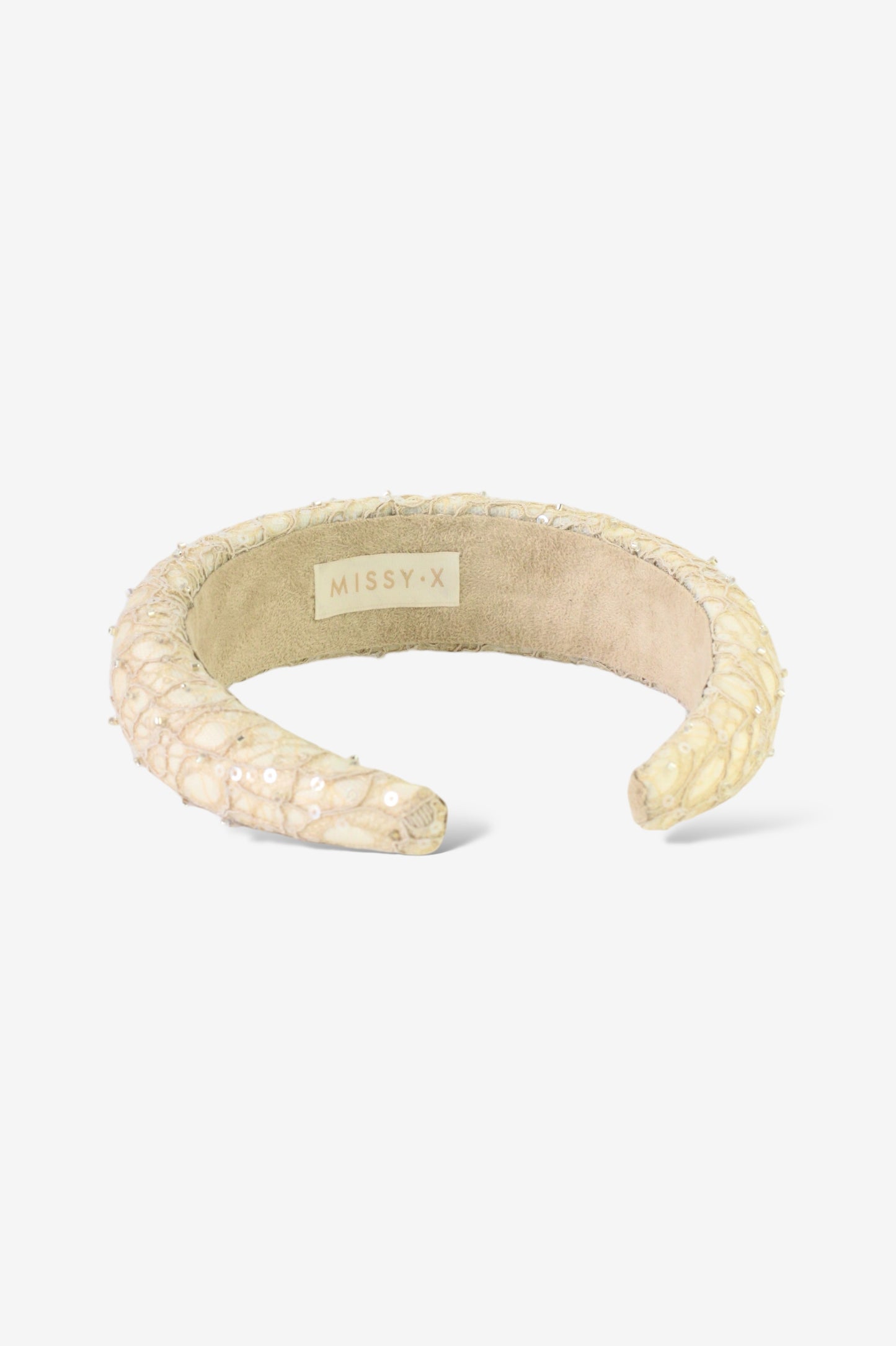 Girls Sonata Lace Beaded Beige Hairband