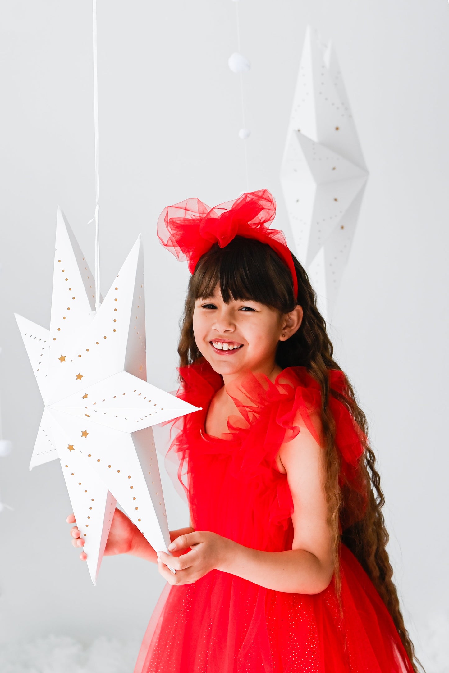 Girls Red Tutu Dress With Crystal Chain