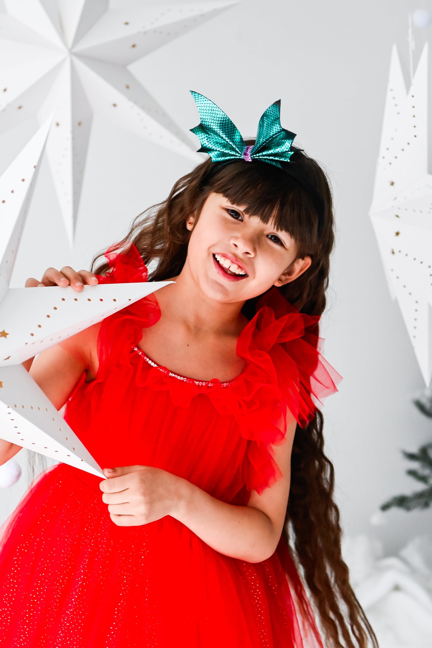 Baby Girls Leather Butterfly Hairband Emerald Green