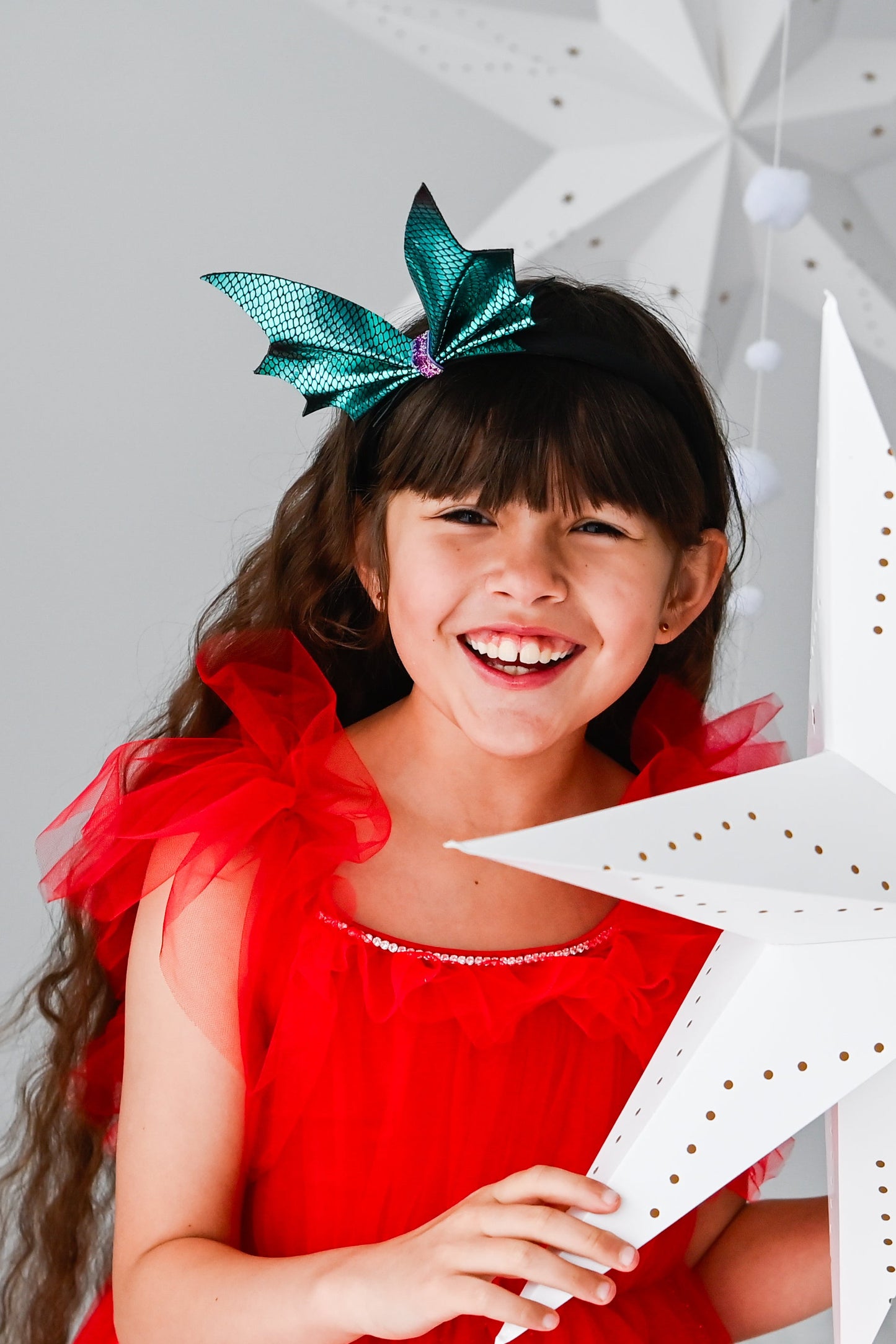 Baby Girls Leather Butterfly Hairband Emerald Green